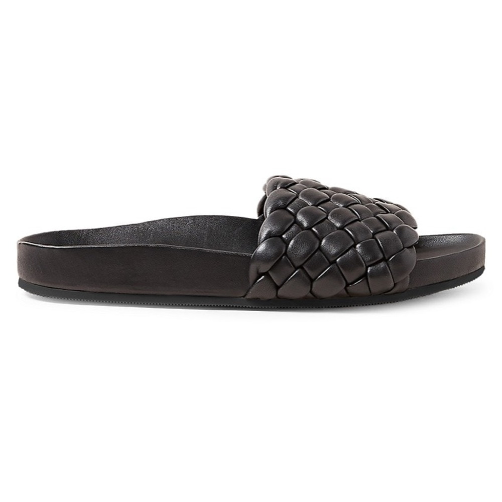 Loeffler Randall Sonnie Woven Sandal Slide Size 6.5 (Black) - New